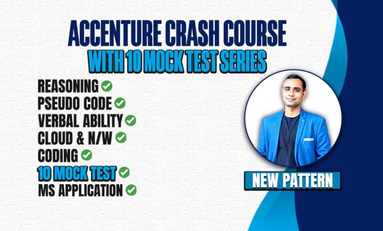 Accenture Crash Course(Latest Pattern)+ 10 Free Mock test Series + LIVE CLASS