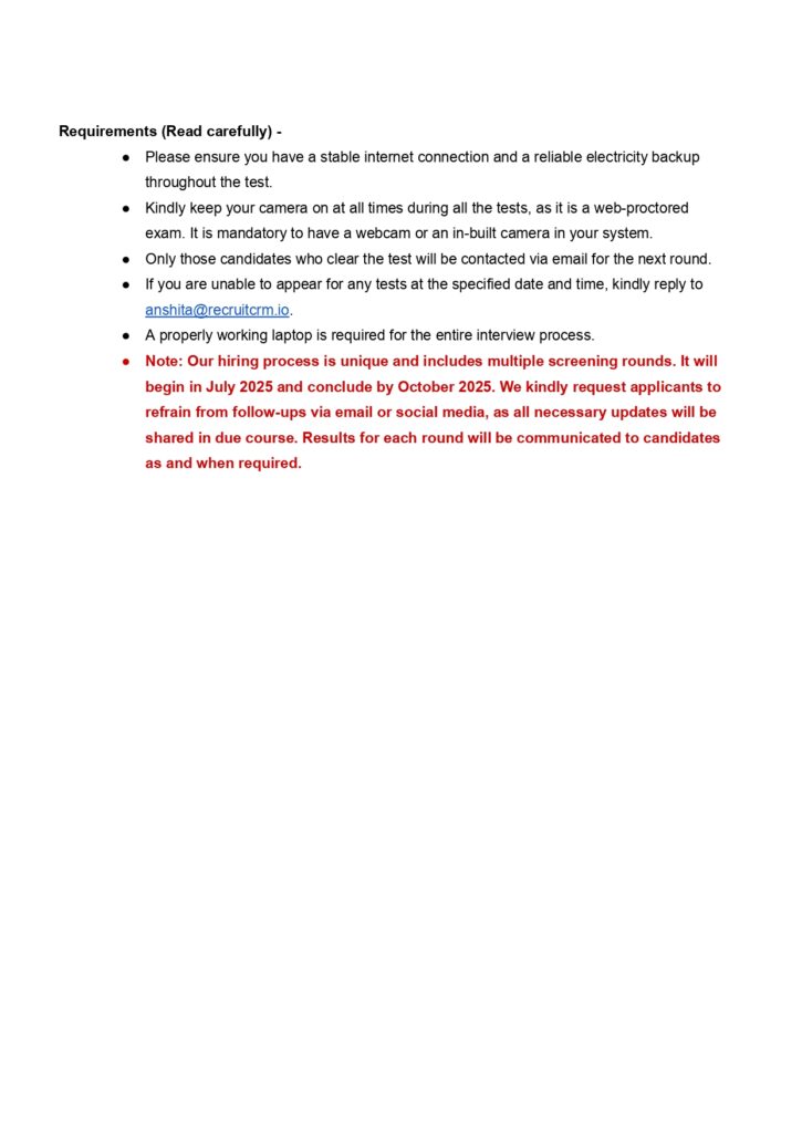 Recruit CRM Off-Campus Hiring Drive