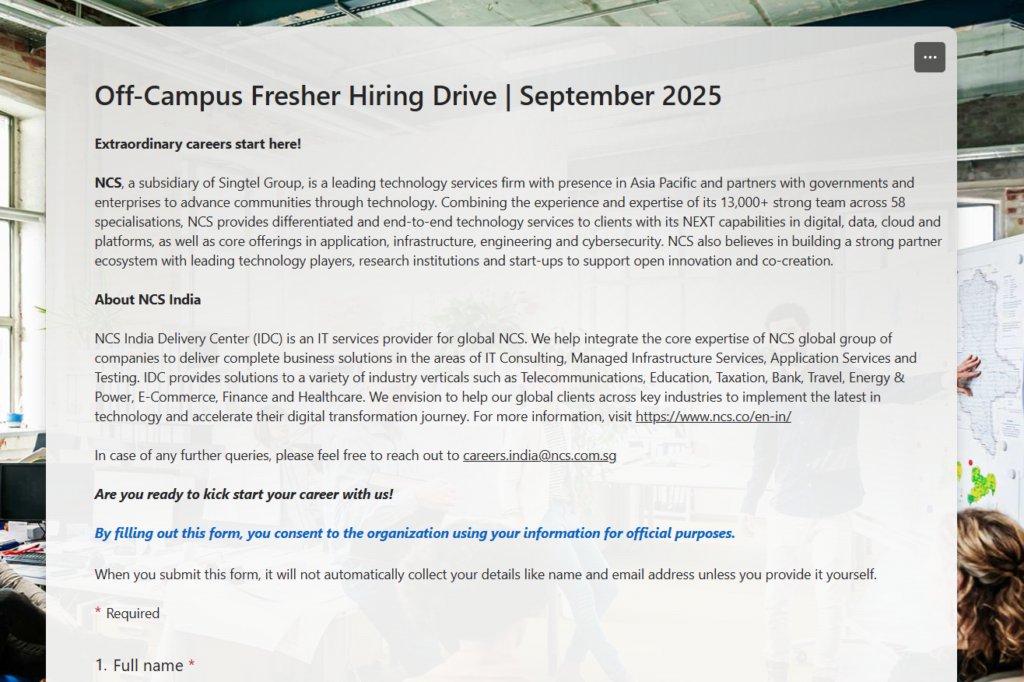 NCS Off Campus Drive 2025