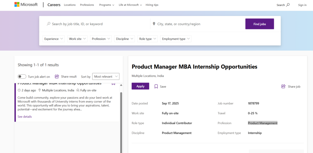 Microsoft Hiring Drive