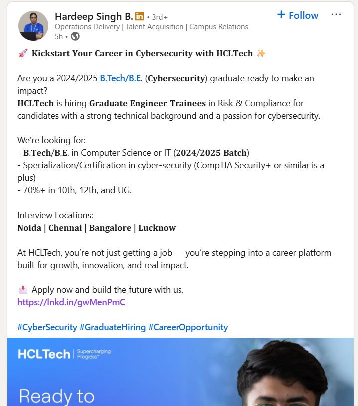 HCLTech Big Hiring Drive