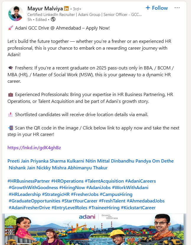 Adani Hiring Drive