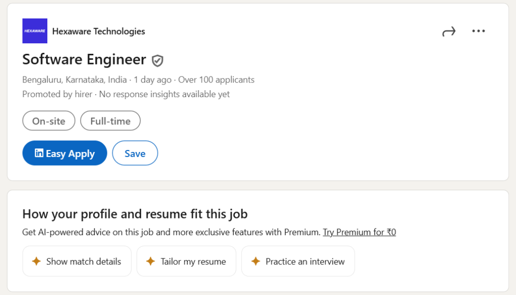 Hexaware Hiring Drive