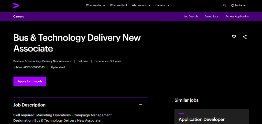 Accenture Big Hiring Drive