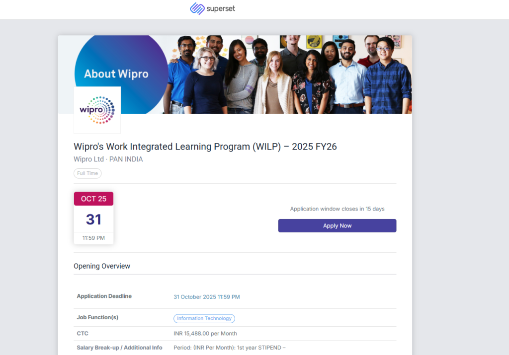 Wipro Biggest Off Campus Recruitment