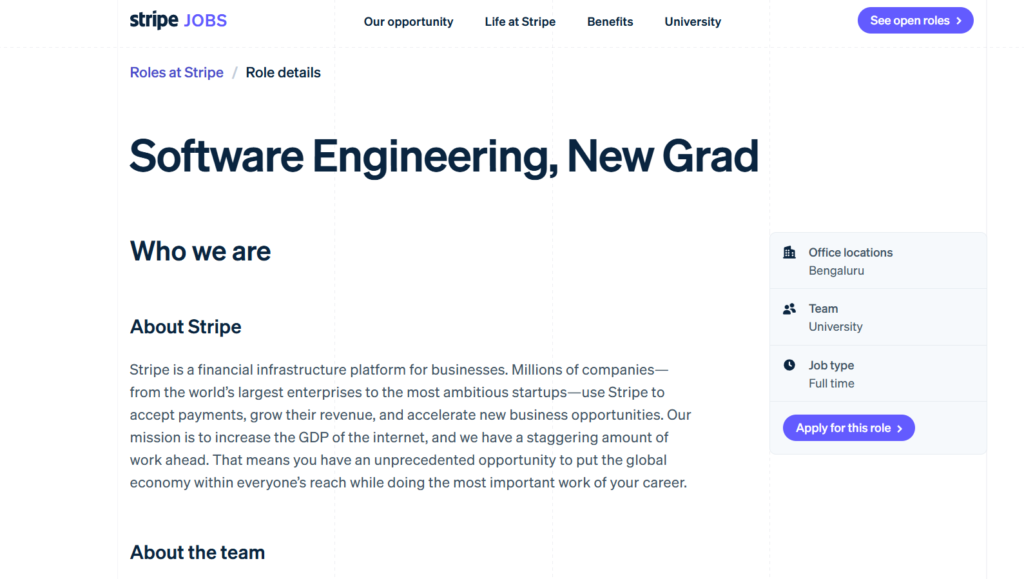 Stripe Off-Campus Hiring