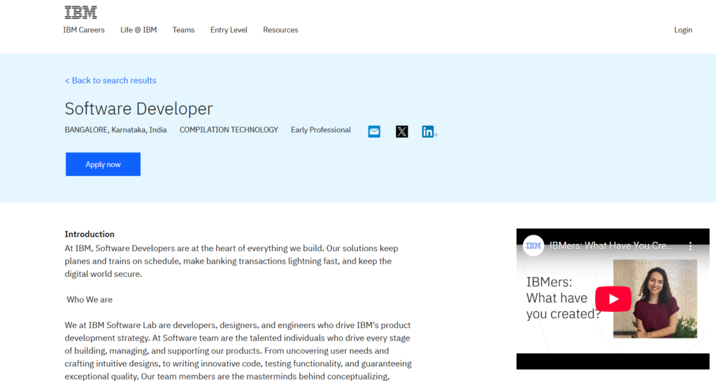IBM New Hiring Drive