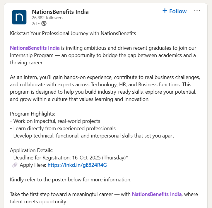 NationsBenefits Off Campus Hiring