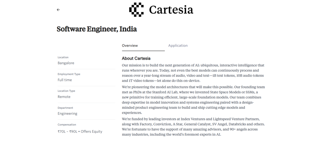 Cartesia Off Campus Hiring