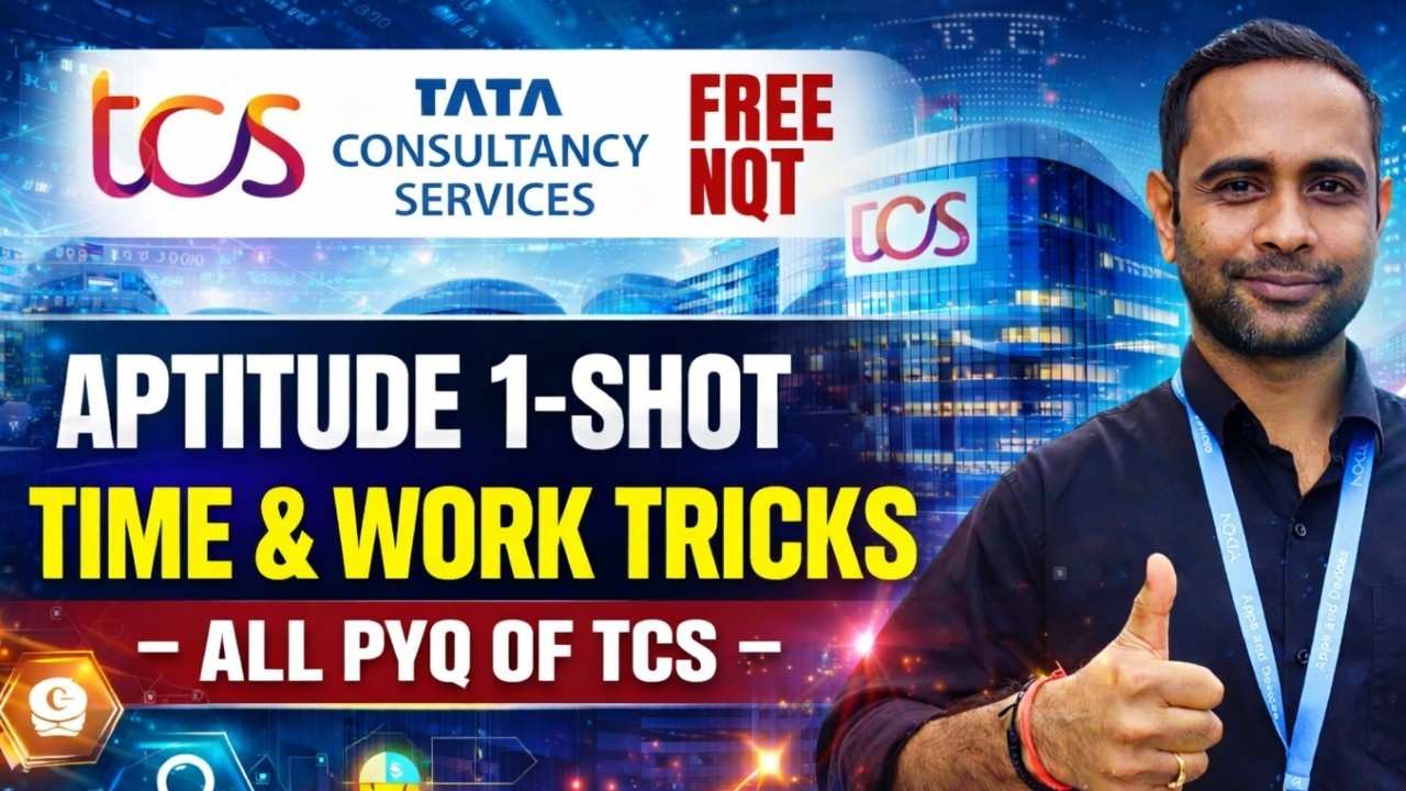 TCS NQT EXAM PYQ PART 6 | Time & Work ShortCuts | TCS Aptitude Questions PYQ | TCS Free NQT PYQ 2026