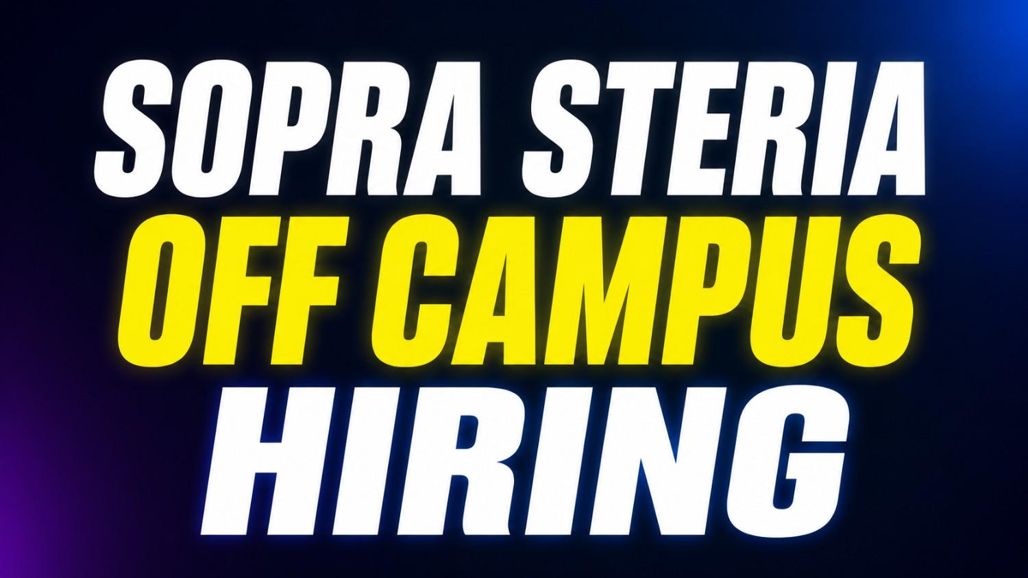 Sopra Steria Off Campus Hiring