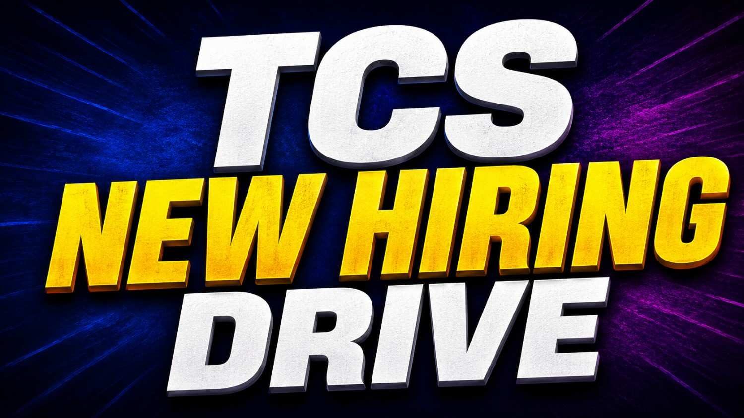 TCS New Hiring Drive | TCS NQT for BTech, BE, MTech, MCA Freshers | High Salary Packages
